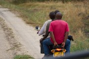 4 on a motorcyle in lion country