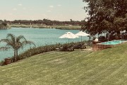 View from our room at our 3rd lodge, River Manor in Upington, SA