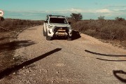 Our truck at the entrance/gate to our next camp