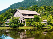 Sarawak traditional longhouse village