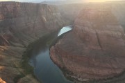 Horsehshoe Bend at sunset....hard to see