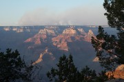 wild fire burning on the north rim