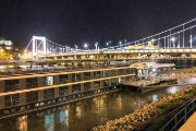 View of our ship at night - going for a walk