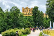 Ludwig's Neuschwanstein castle overlooks these grounds and the castle he lived in as a child