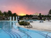 Beautiful sunset over White Sands main pool