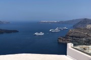 Three cruise ship at Santornni the day we were there