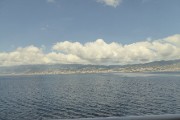 The "boot" of Italy from the ship.