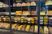 display window of local bakery shop